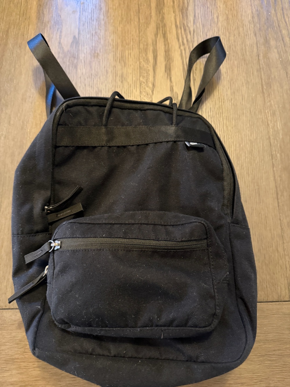 Men's Nike Black Canvas Backpack - Minimal Everyday Bag -has fuzzies from Wash